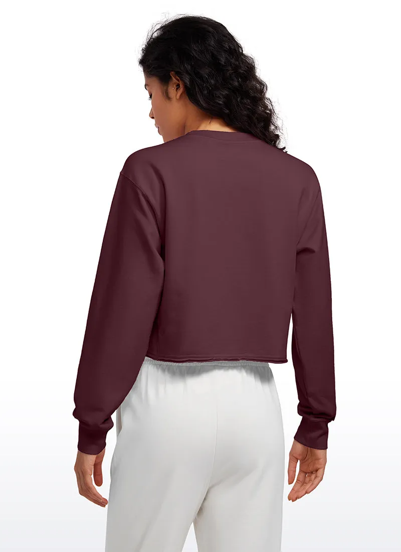 Amenity Double Raw Hem Sweatshirts Crew Neck