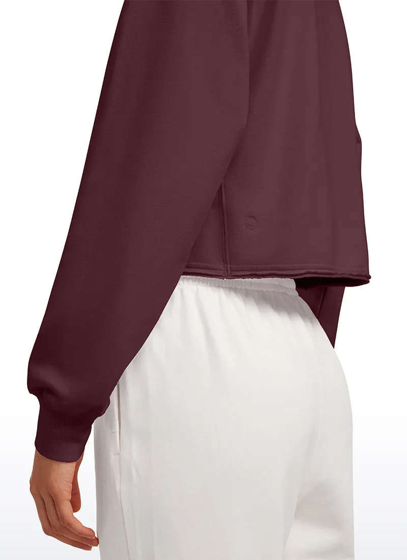 Amenity Double Raw Hem Sweatshirts Crew Neck