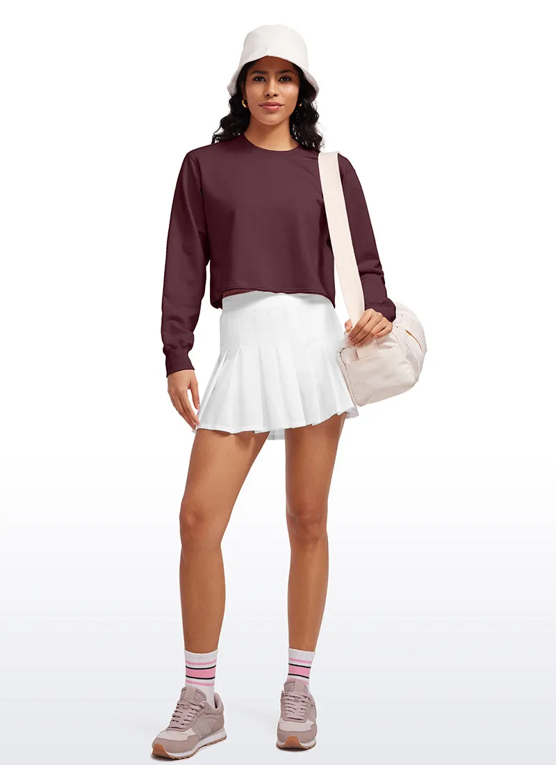 Amenity Double Raw Hem Sweatshirts Crew Neck