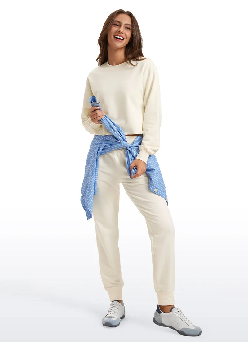 Amenity Double Raw Hem Sweatshirts Crew Neck