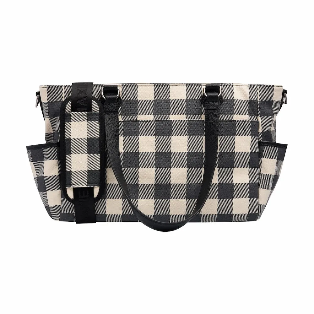 Carryall Tote   Pouch --  Black Gingham