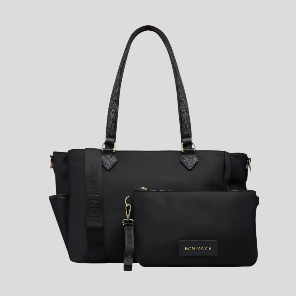 Carryall Tote   Pouch --  Black Nylon