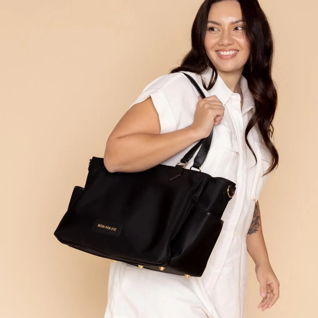 Carryall Tote   Pouch --  Black Nylon