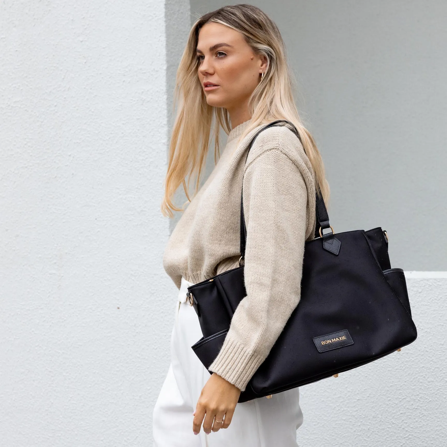 Carryall Tote   Pouch --  Black Nylon