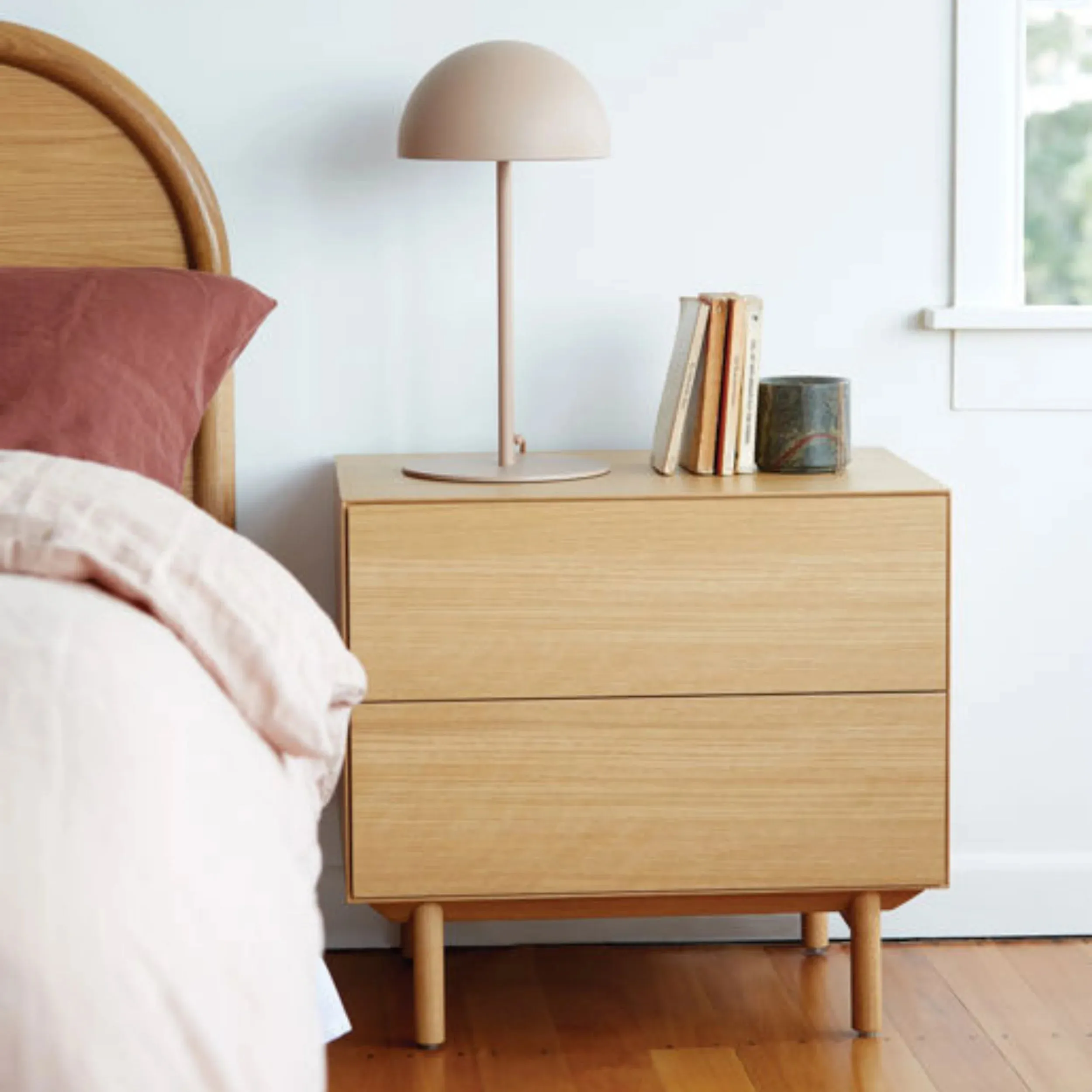 Compound Bedside Table - Oak