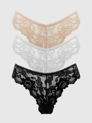 Jessica Lace Tanga 3 Pack