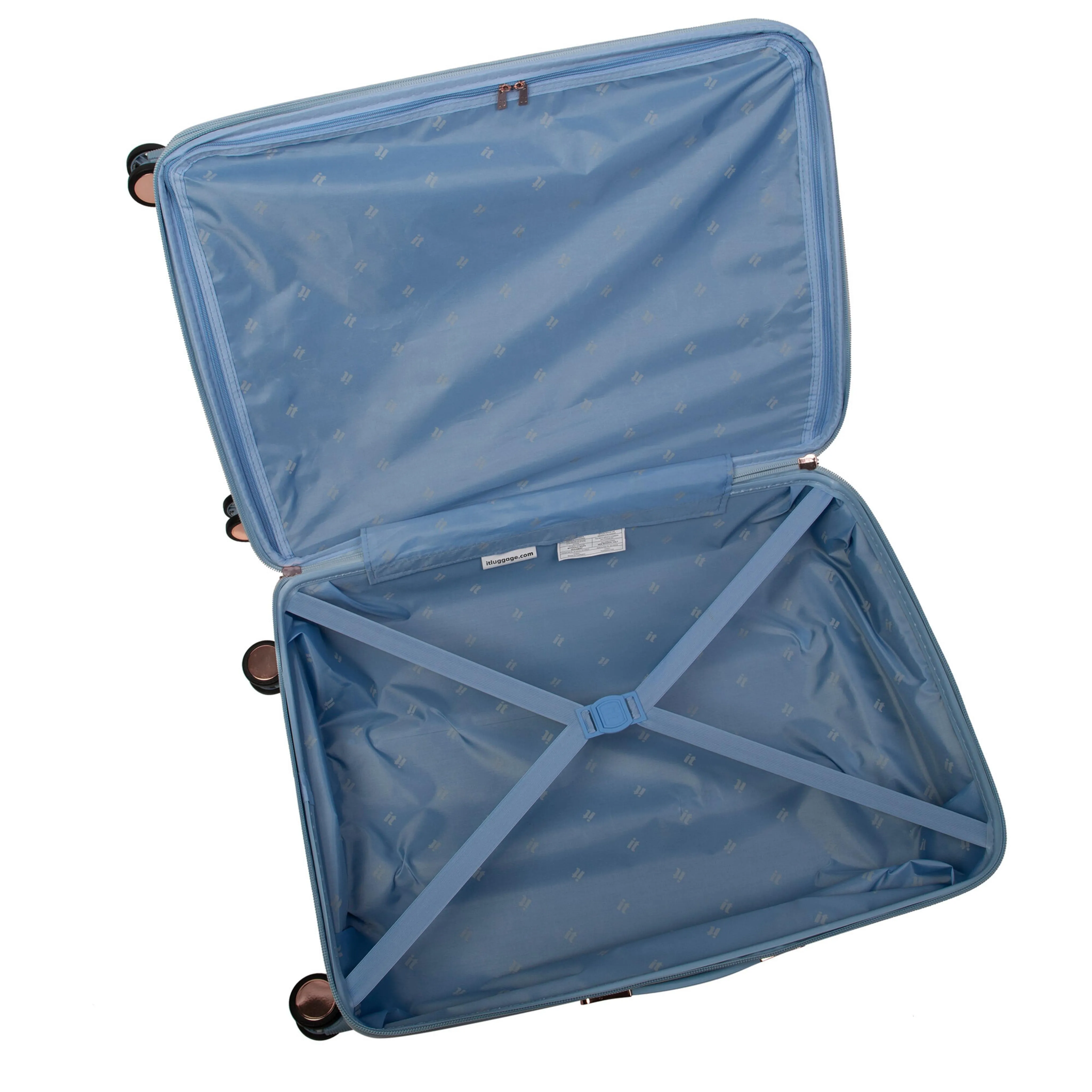 Luxuriant 21" Hardside Carry-On 8 Wheel Expandable Spinner (Blue Fog)