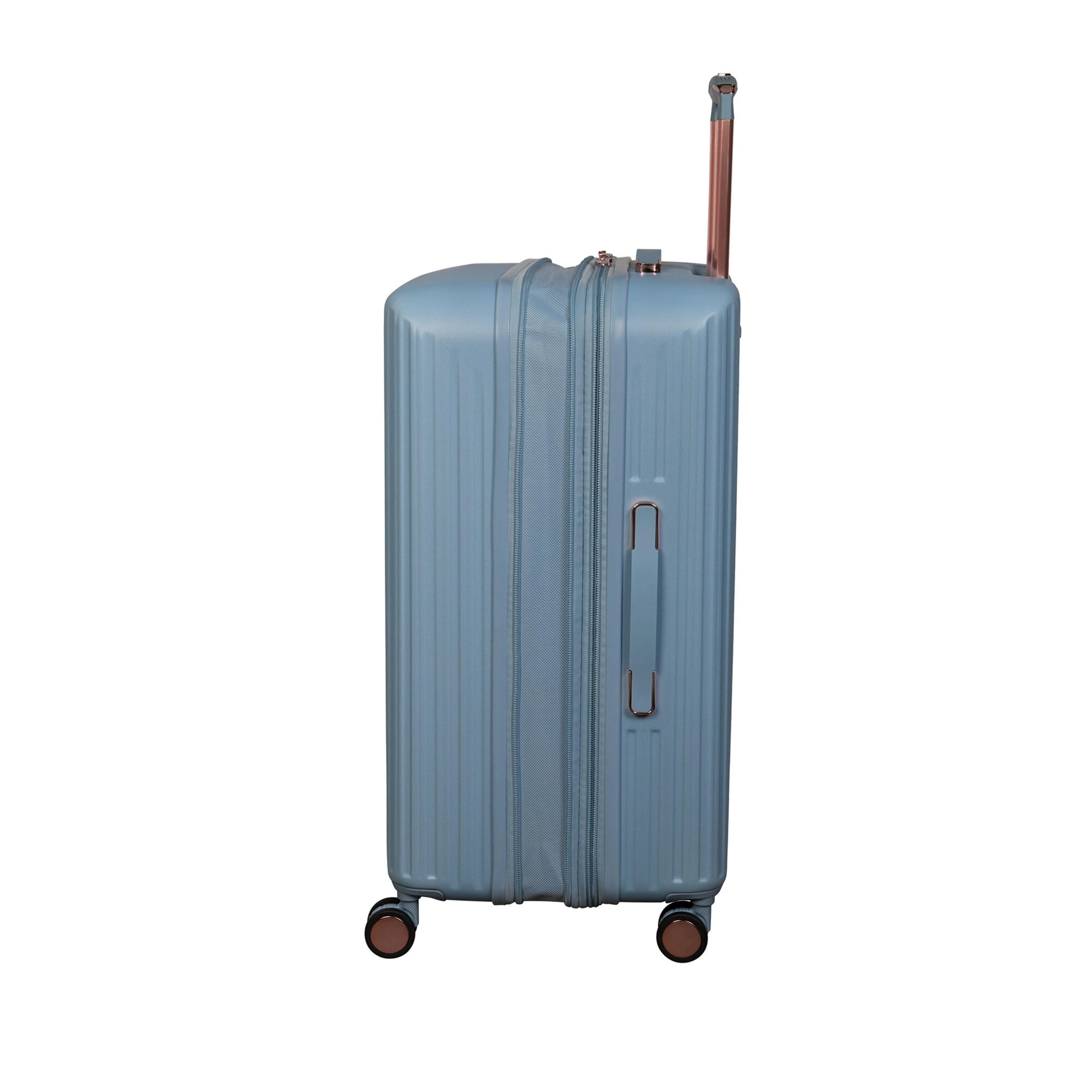 Luxuriant 21" Hardside Carry-On 8 Wheel Expandable Spinner (Blue Fog)