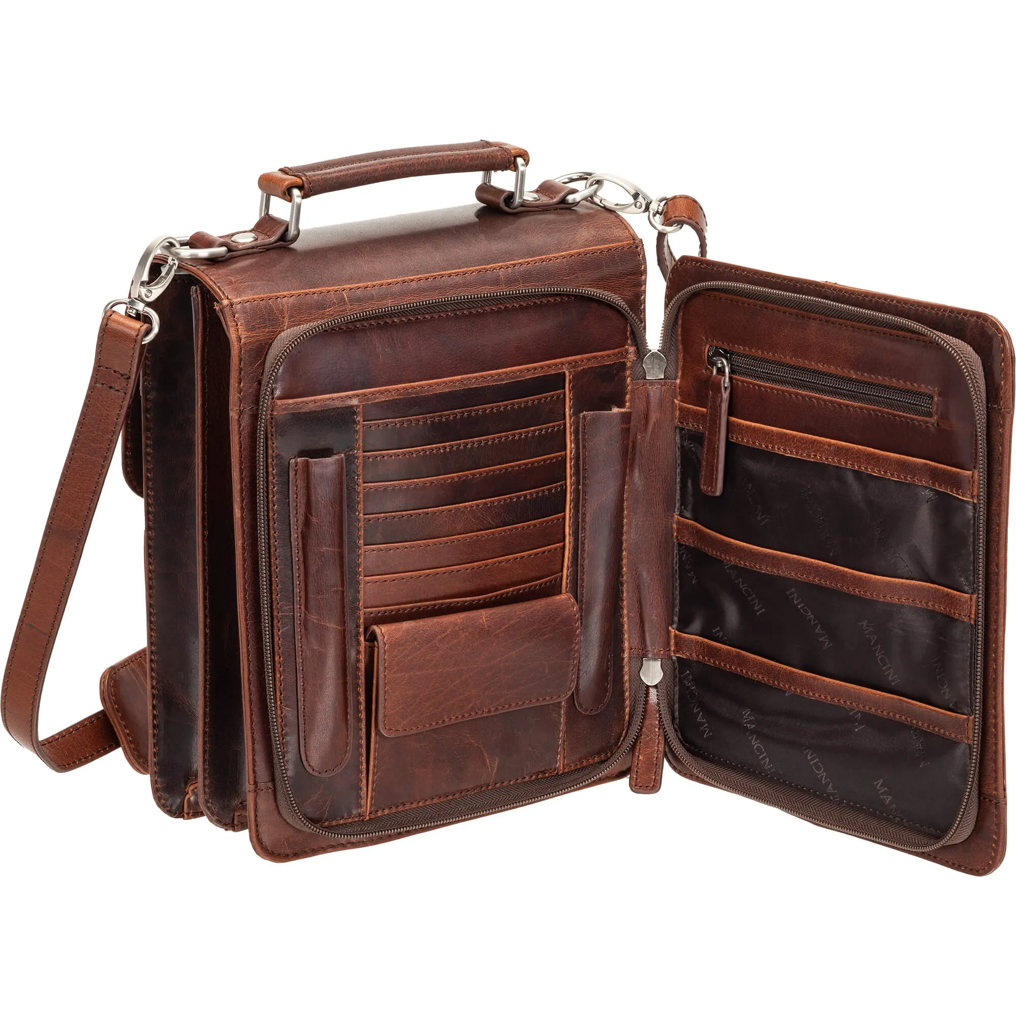 Mancini Buffalo Unisex Bag with Back Organizer