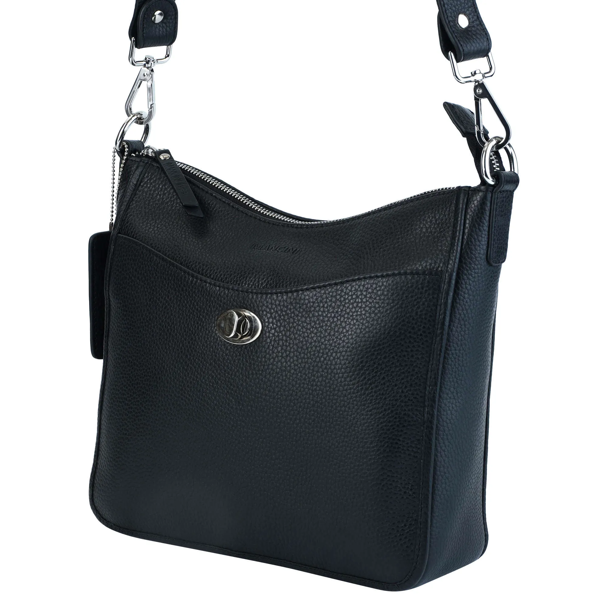 Mancini Pebbled Elizabeth Crossbody Handbag