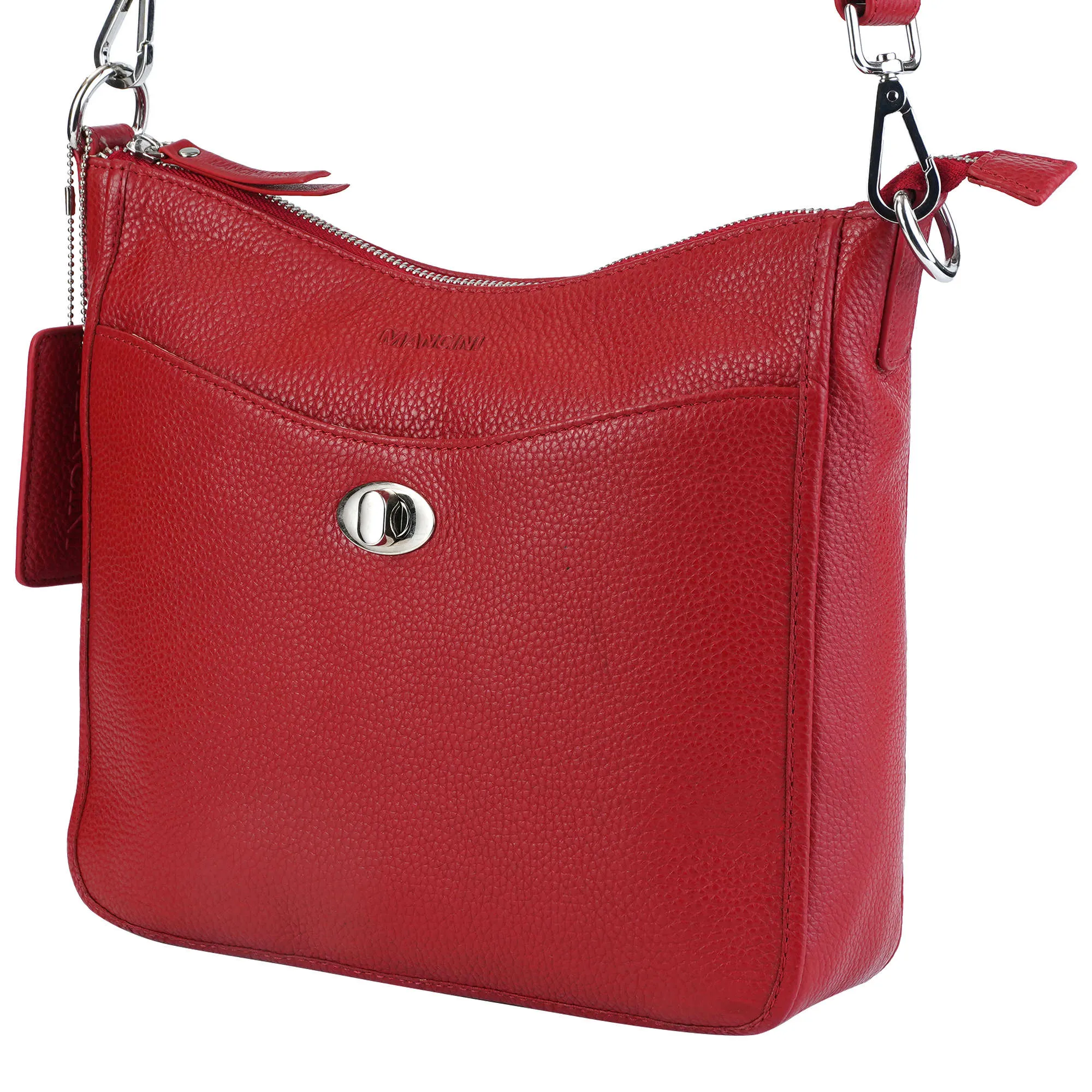 Mancini Pebbled Elizabeth Crossbody Handbag
