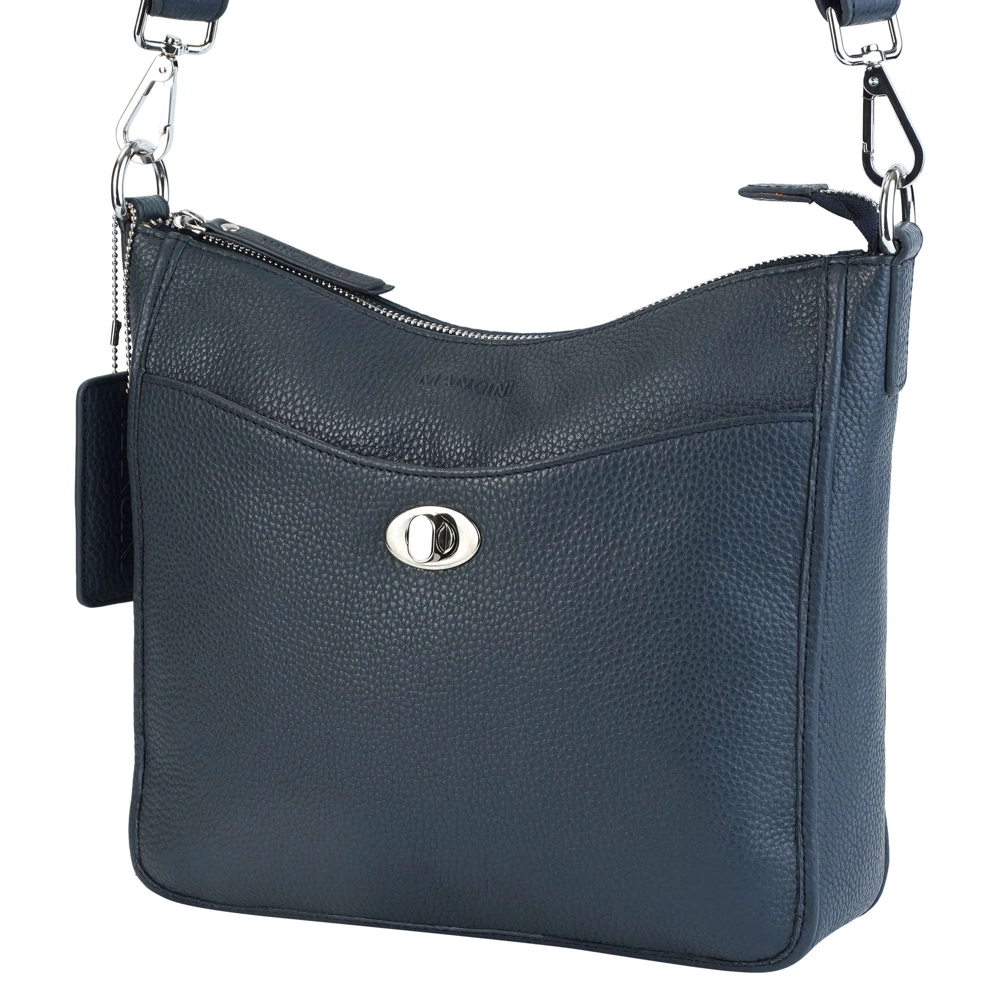 Mancini Pebbled Elizabeth Crossbody Handbag