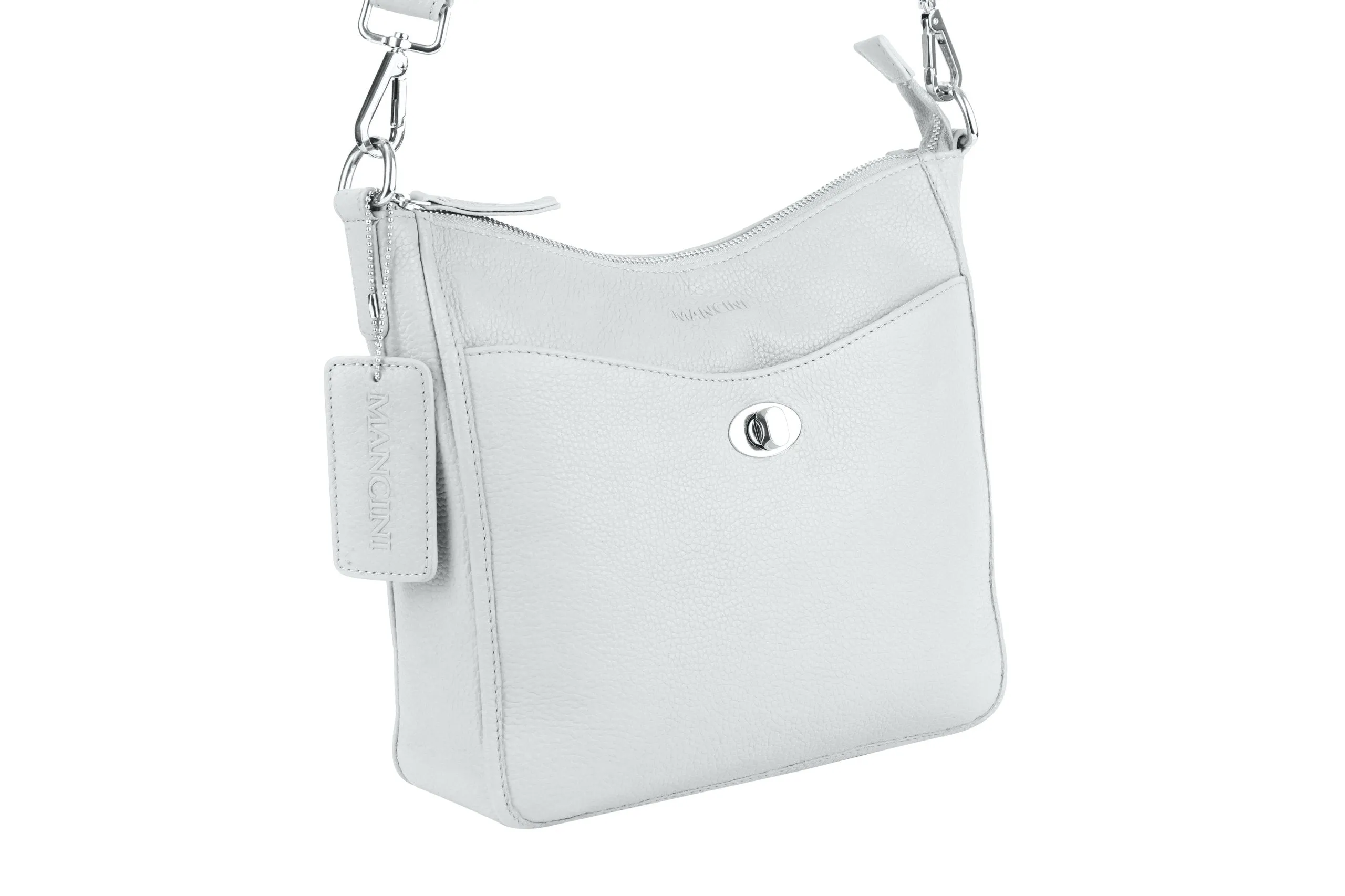 Mancini Pebbled Elizabeth Crossbody Handbag