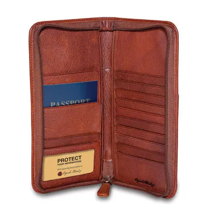 Osgoode Marley Leather RFID Zipper Travel Organizer- 1202