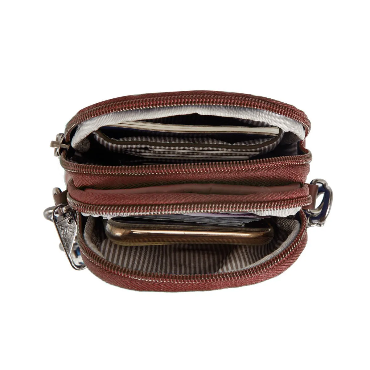 Travelon Anti-Theft Boho 2 Compartment Phone Crossbody - Geo Paprika