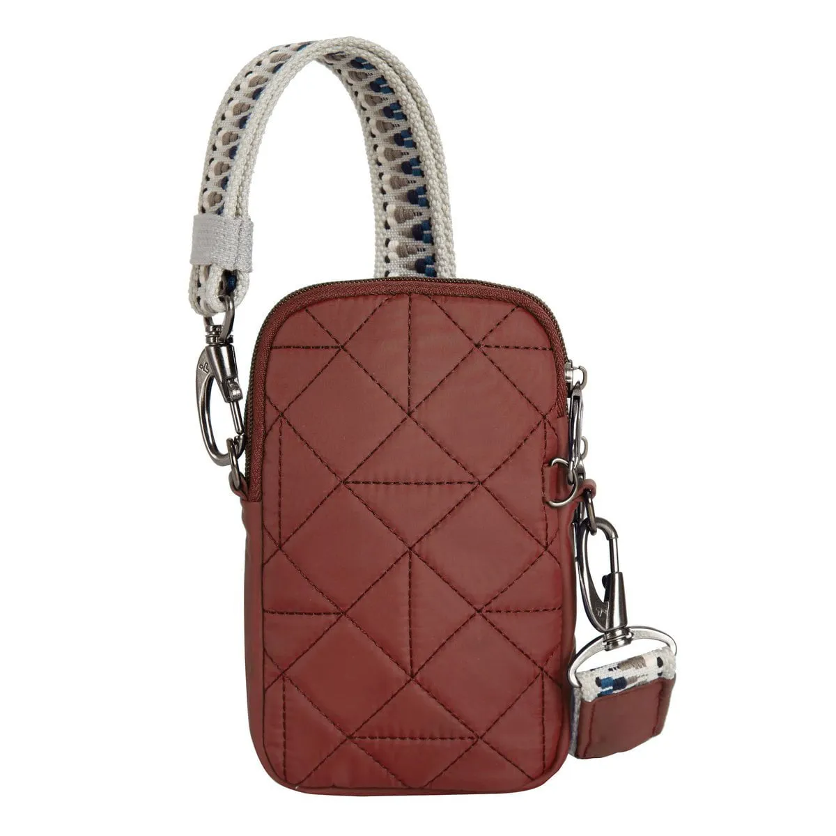 Travelon Anti-Theft Boho 2 Compartment Phone Crossbody - Geo Paprika