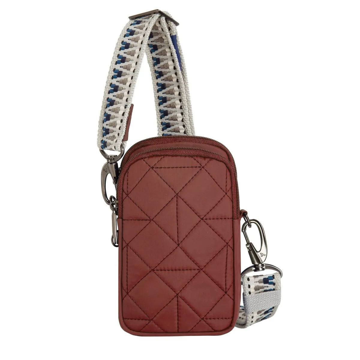 Travelon Anti-Theft Boho 2 Compartment Phone Crossbody - Geo Paprika