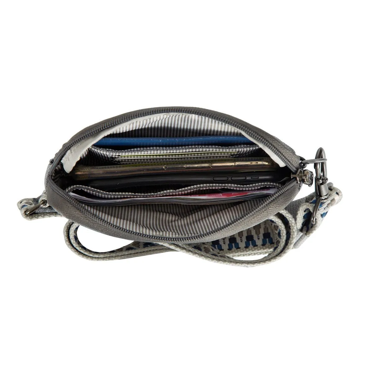 Travelon Anti-Theft Boho Phone Sling - Geo Gray Heather