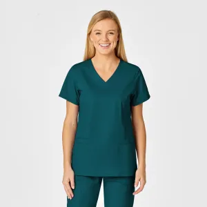 WonderWORK Women's Shaped V-Neck Scrub Top - Caribbean
